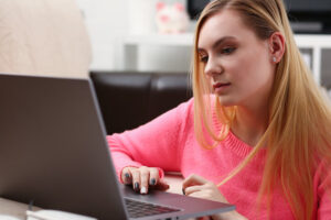 Young woman studying